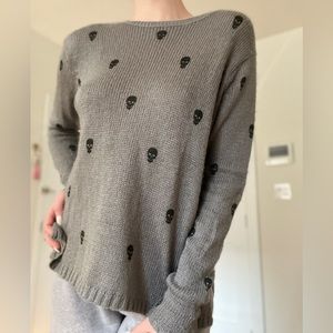 Skull Printed Wool Sweater